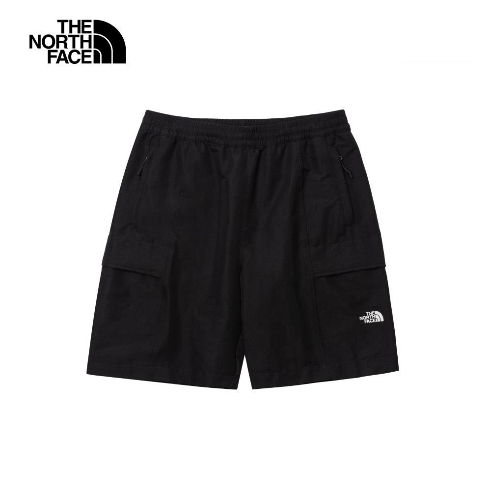 The North Face北面男款黑色防潑水彈力褲腰寬鬆短褲｜87UZJK3