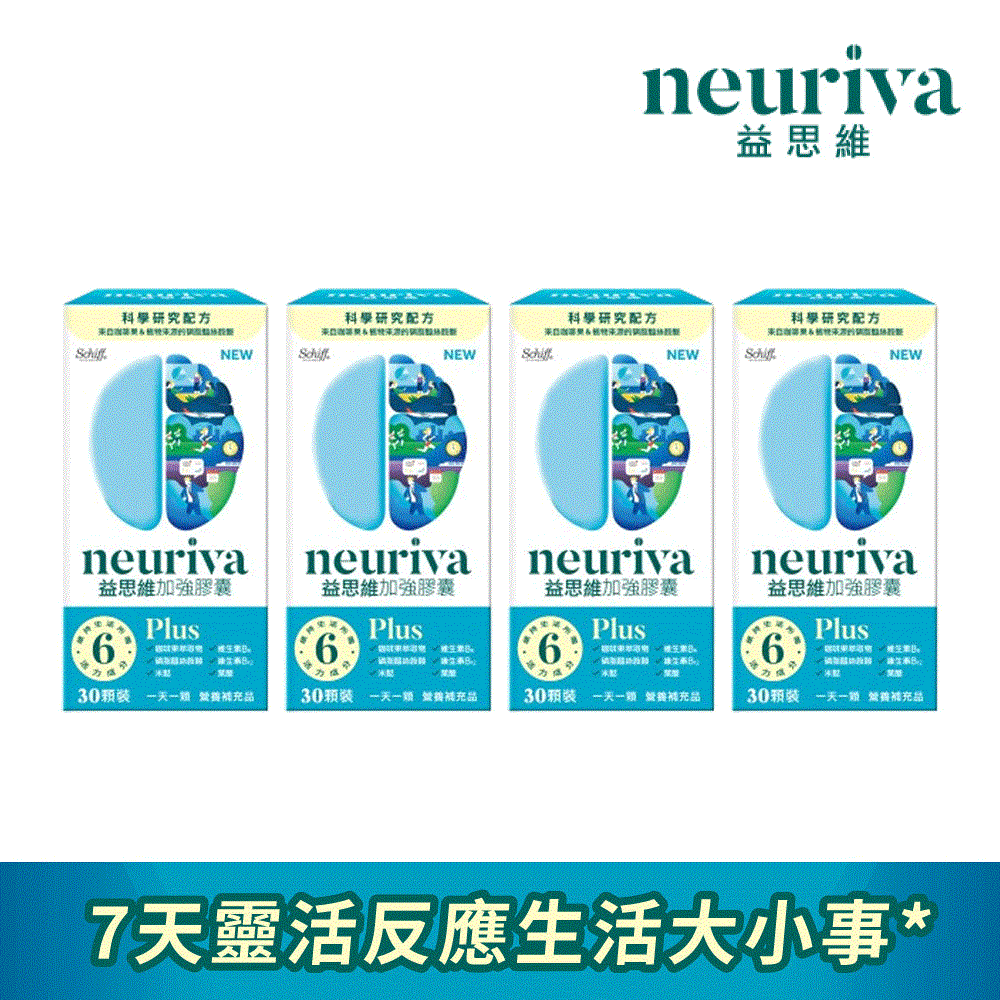 (預計6/11出貨)Neuriva益思維Plus加強膠囊(30錠*4瓶)
