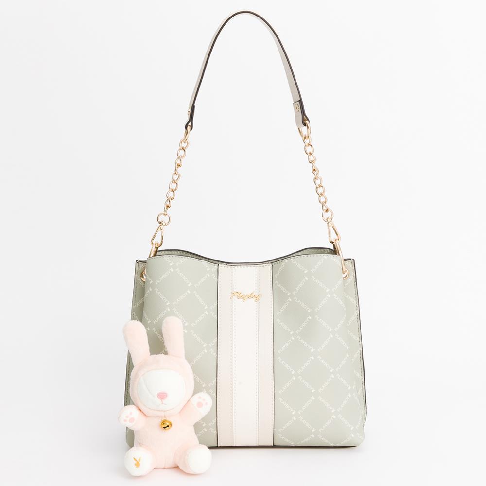PLAYBOY  肩背包附長背帶 Lucky Bunny系列 - 綠色(541-0205-40-6)