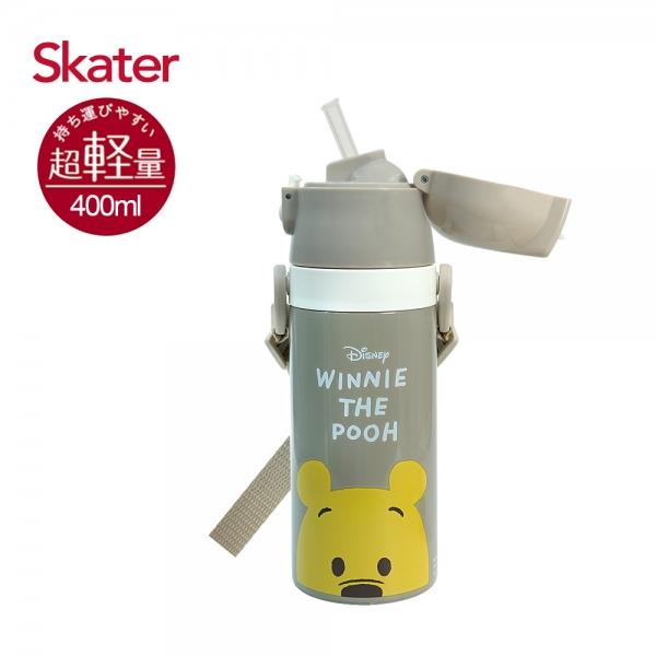 Skater 迪士尼Disney 吸管不鏽鋼保溫水壺(400ml)-維尼POOH