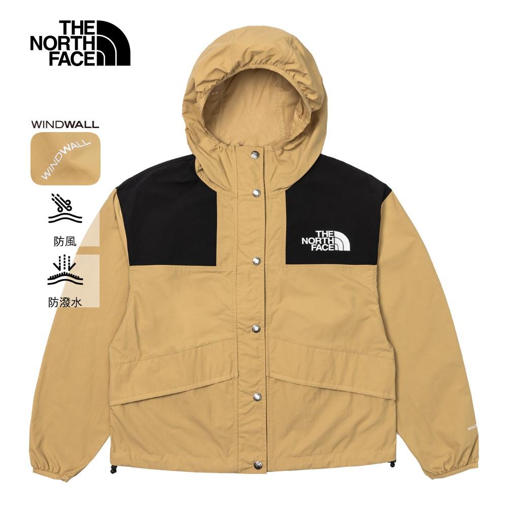 The North Face北面女款卡其色防風防潑水連帽防風外套｜5JXOLK5