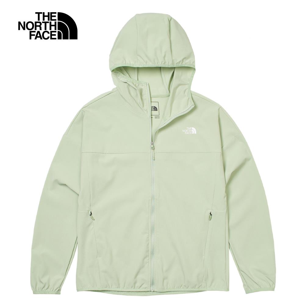 The North Face北面女款UPF綠色防潑水防曬連帽防風外套｜7WCPI0G