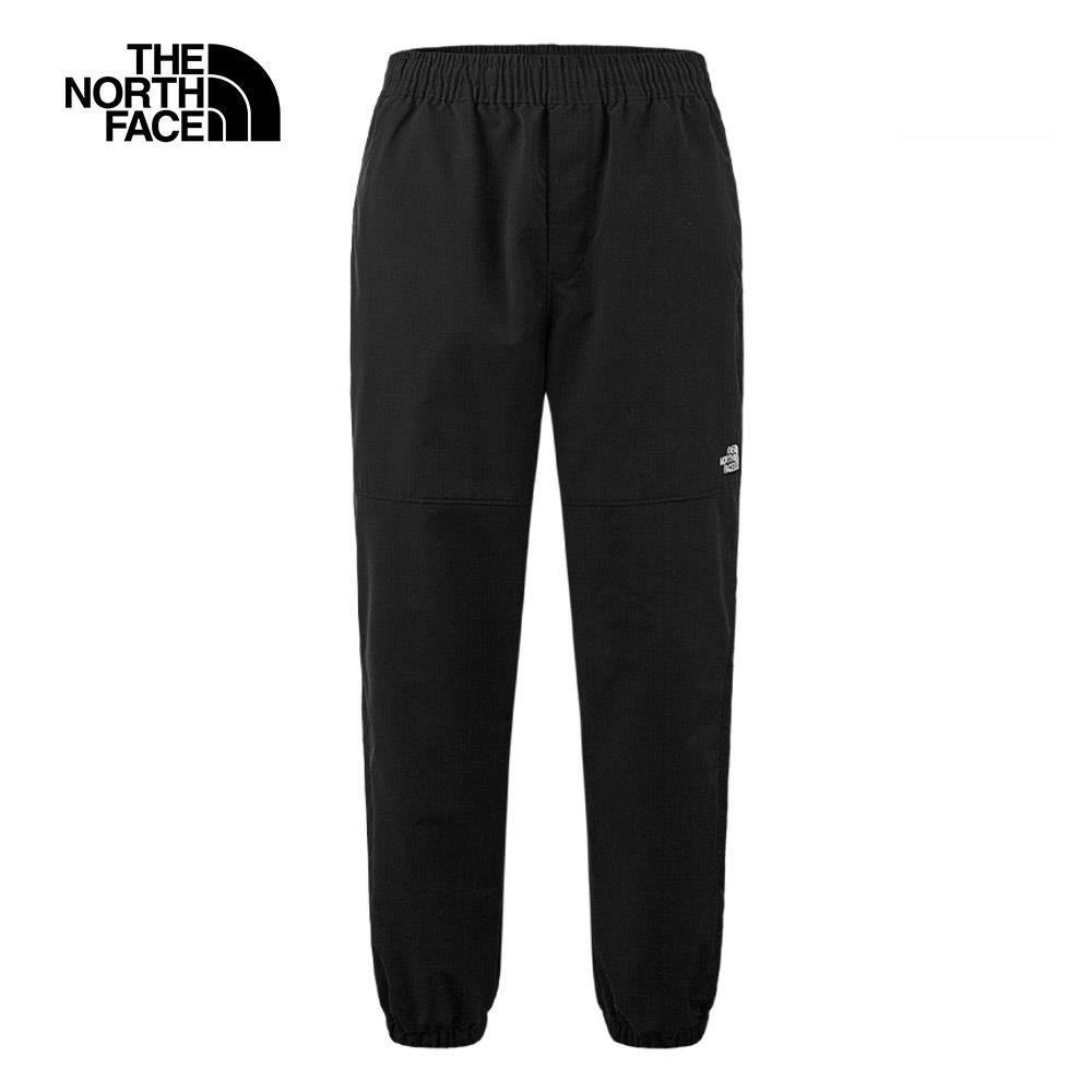 The North Face北面男款黑色防風防潑水舒適彈力褲腳休閒縮口褲｜83T6JK3