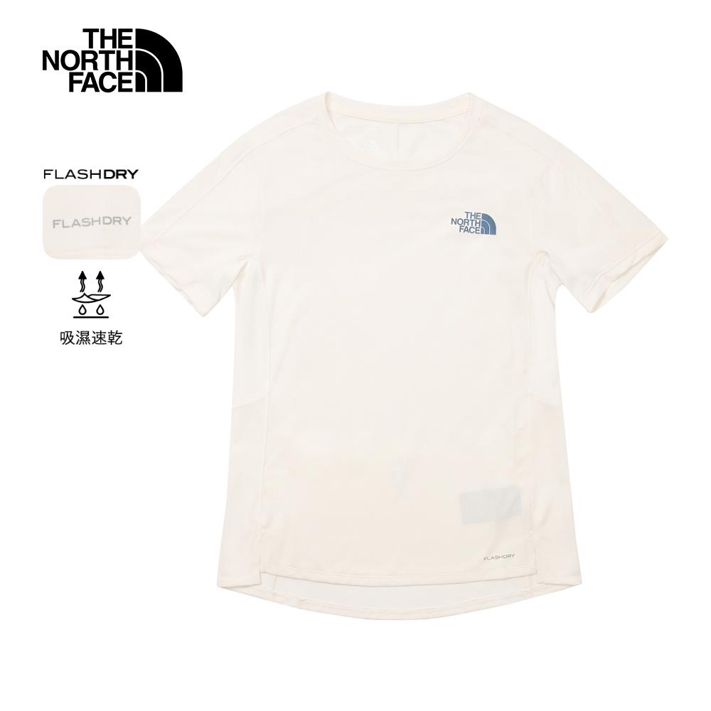 The North Face北面女款白色吸濕排汗舒適透氣休閒短袖T恤｜83SUQLI