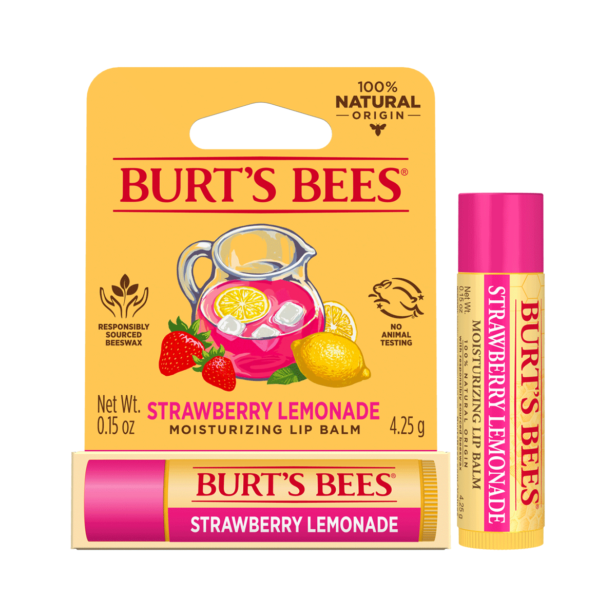 Burt’s Bees 草莓檸檬護唇膏 4.25g【任選3入$399 / 任選5入$599】