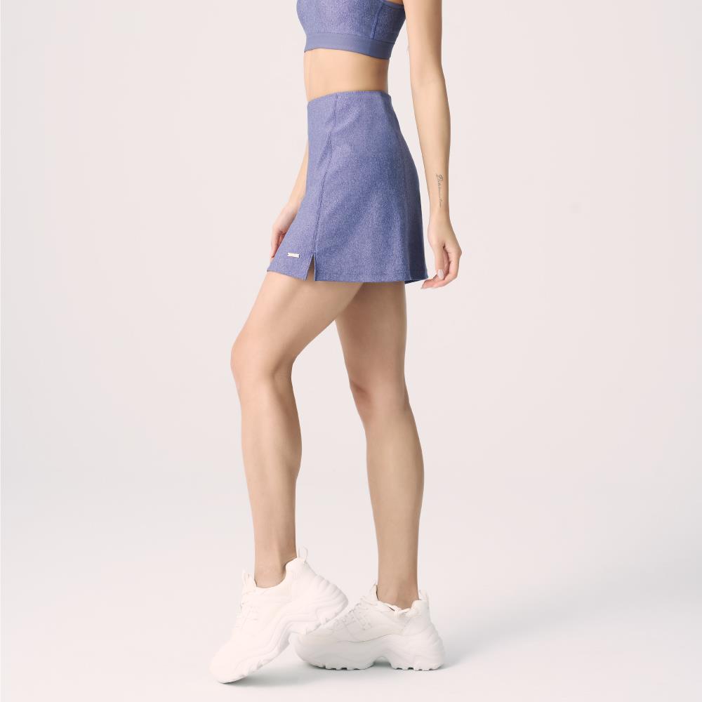 MOLLIFIX 瑪莉菲絲 抗菌雙層運動褲裙 (麻花紫藍)