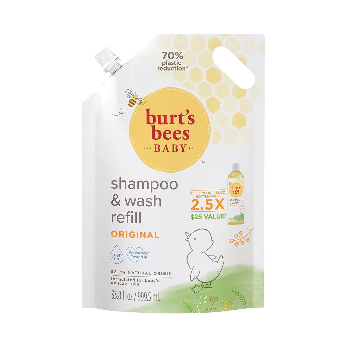85折｜Burt’s Bees 寶貝嬰兒洗髮沐浴露 補充包 999.5ml【媽寶滿$2000再折$200】