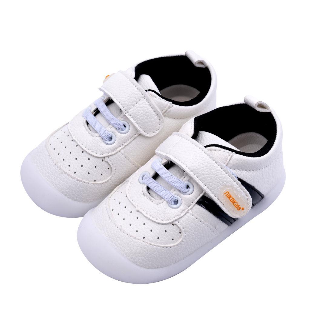 【NikoKids】軟底小童鞋/小童運動鞋/包鞋/經典黑條14~15.5公分(SG605)