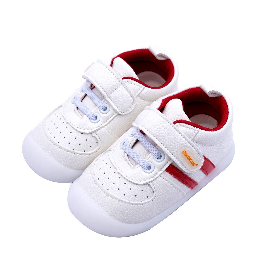 【NikoKids】軟底小童鞋/小童運動鞋/包鞋/經典紅條14~15.5公分(SG606)