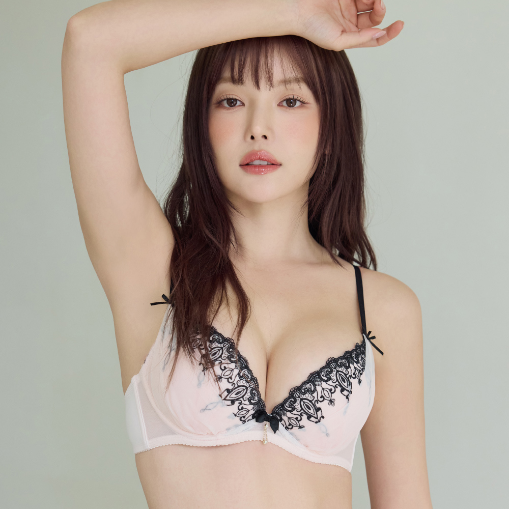 內衣【微甜勾溝】L型包覆舒適內衣(甜蜜粉)