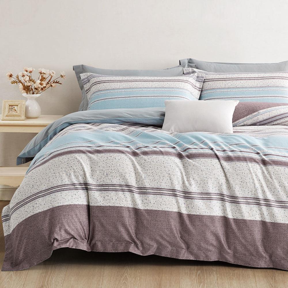 Miile美麗棉系列-簡約光年 / 美國棉四件式薄被套床包枕套組