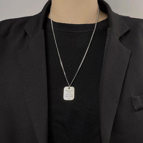 項鍊 潮流字母項鍊 日系 韓系 美式 街頭 鈦鋼 潮牌 軍牌 飾品 情侶 男女適用 台灣出貨【NTJX391】