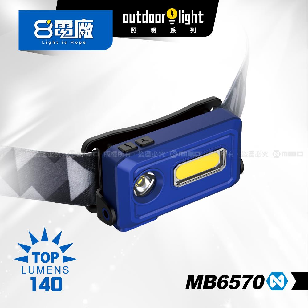 8電廠 雙效 超輕39g IPX4 COB & SMD LED 五光型 頭燈 MB6570