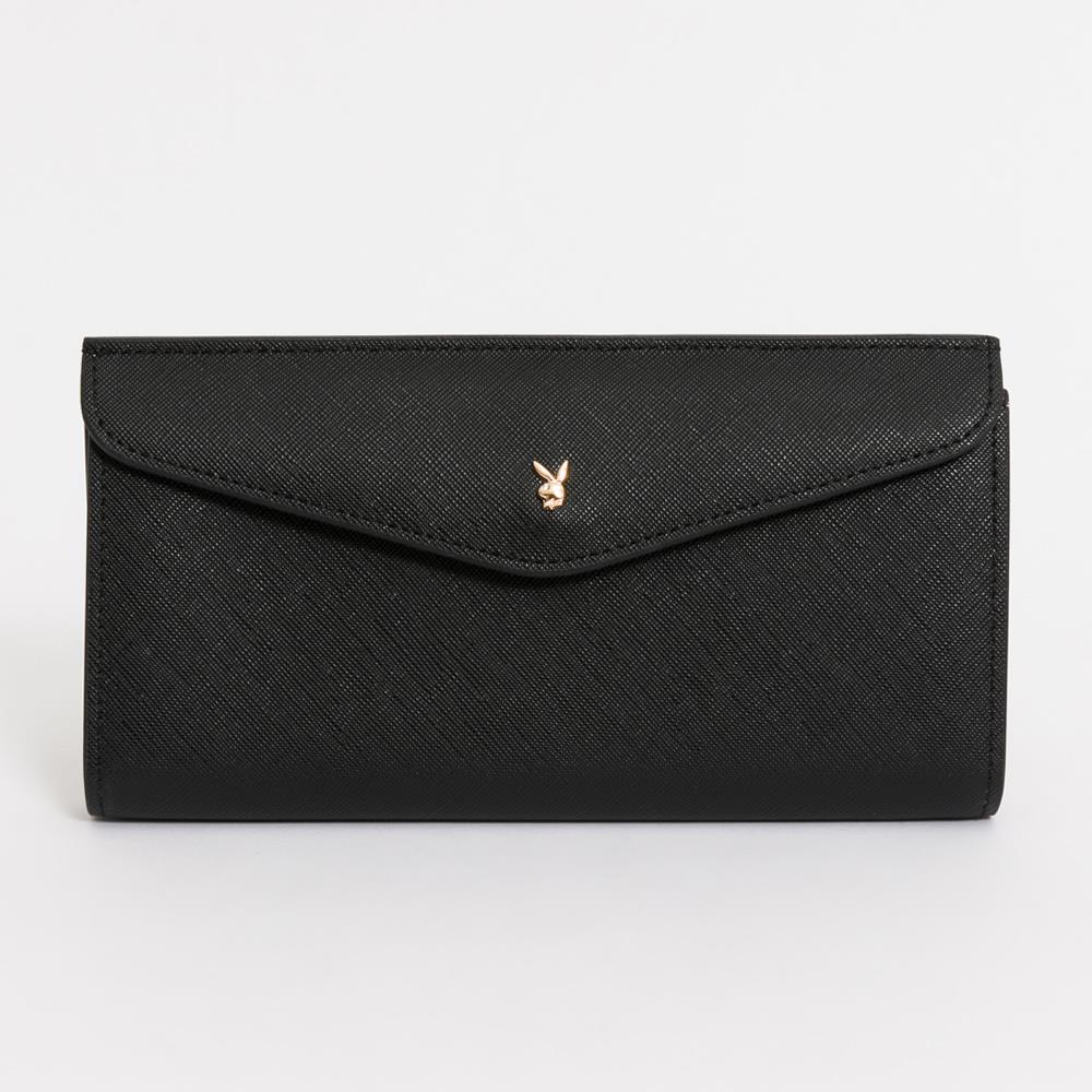 PLAYBOY 翻蓋長夾 Black&Pink系列 -黑色(531-1011-09-3)