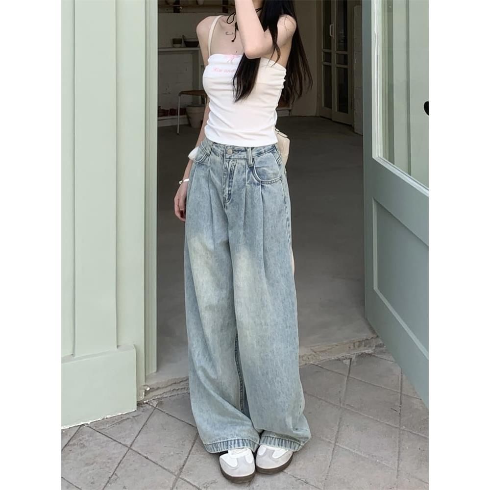 【missy shop】模特長腿直筒牛仔褲