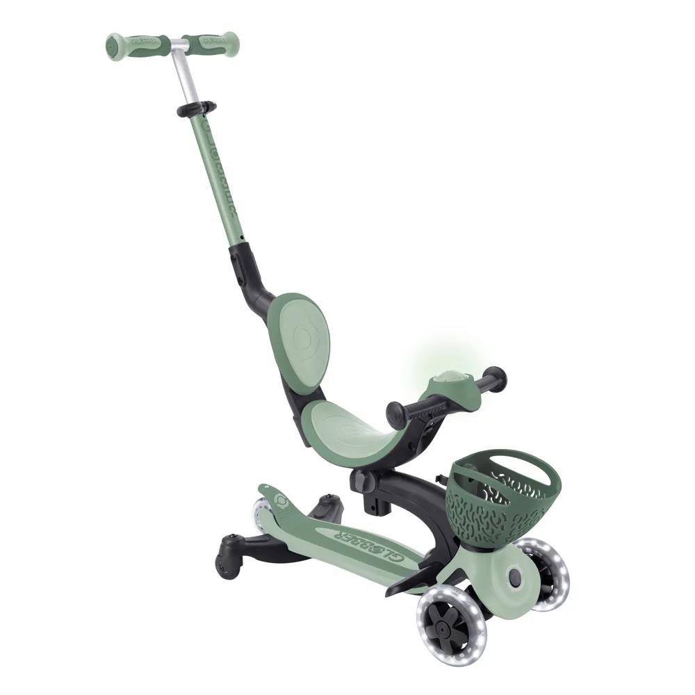 【領券折$329】GLOBBER GO‧UP 360度多功能滑板車(白光發光前輪)-森林野營綠