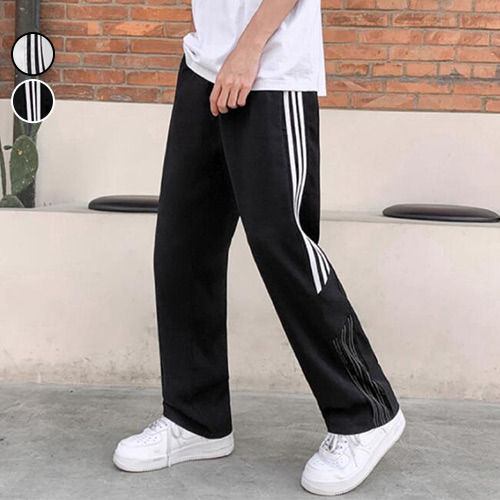 長褲 三線造型寬鬆直筒褲 日系 韓系 寬版 落地 舒適 美式 街頭 加大尺碼 台灣出貨【NTJ71399】