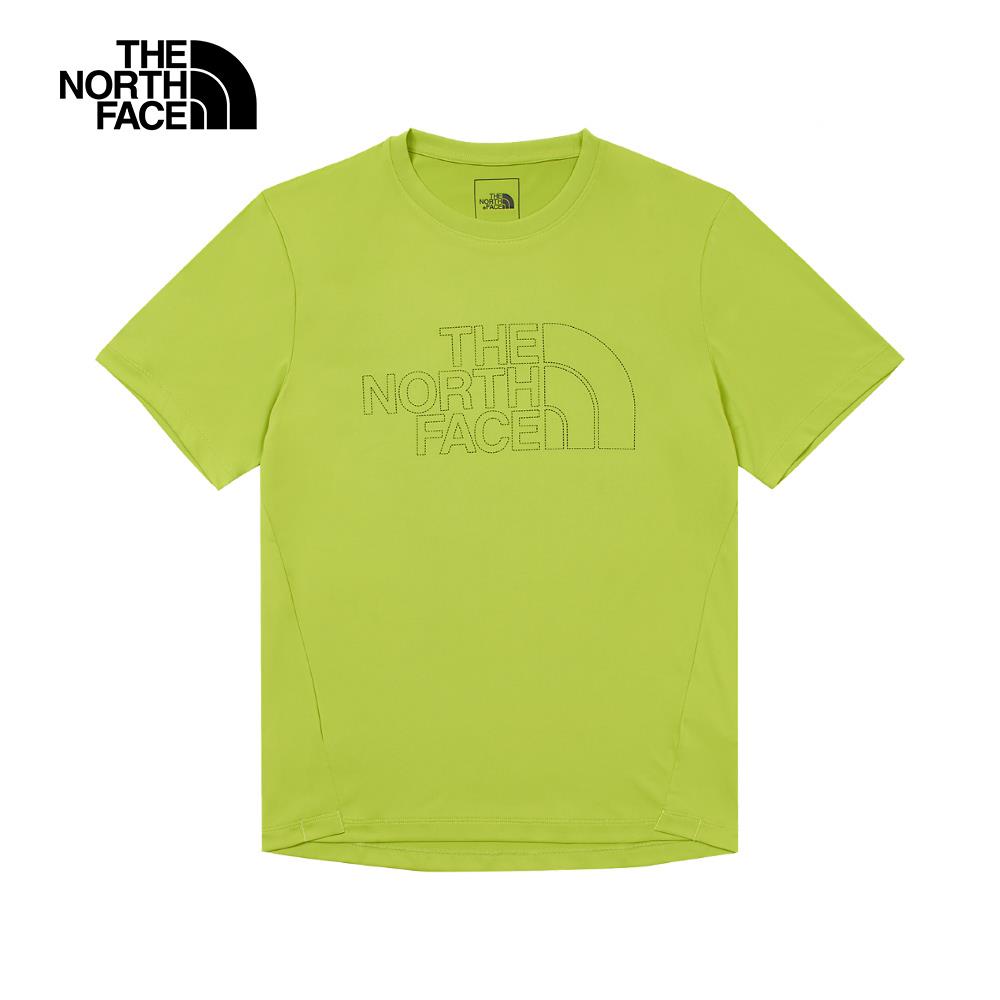 The North Face北面男款UPF綠色吸濕排汗防曬舒適透氣休閒短袖T恤｜87VZPIZ
