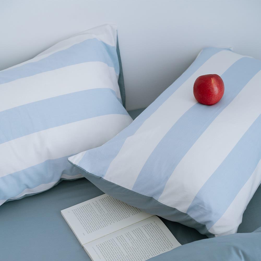 床包+枕套-特大 / 100% 精梳純棉 / 藍調