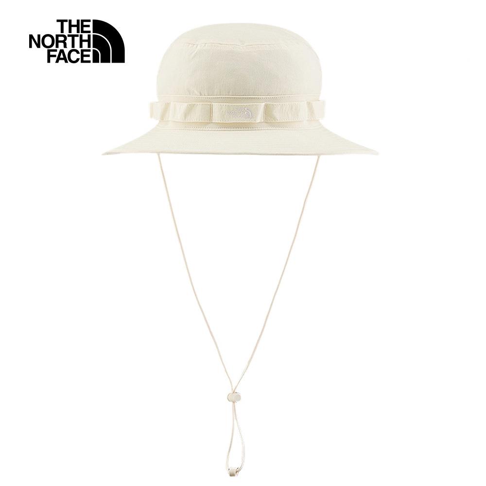 The North Face北面男女款米白色品牌LOGO漁夫帽｜5FXFQLI