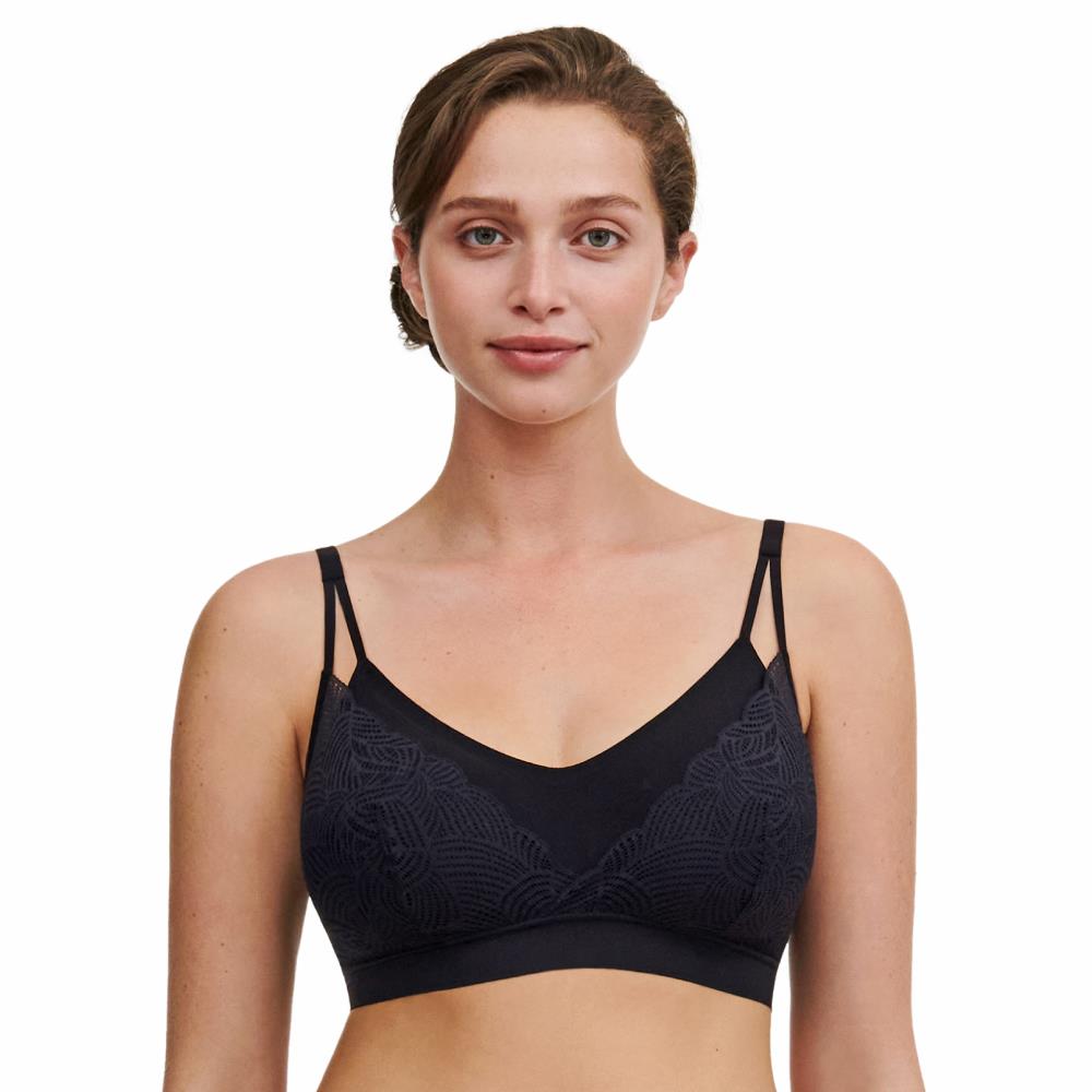 【Chantelle Lab】蕾絲雙肩帶無痕內衣>XS-XXL>黑色(11GQ9_011)【Soft Stretch】