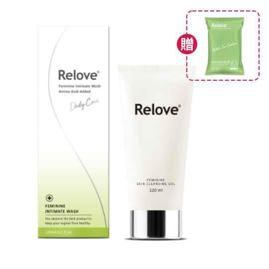【Relove】私密胺基酸潔淨凝露120ML(私密處洗劑)+30秒私密肌弱酸清潔面膜濕紙巾(15張/包)