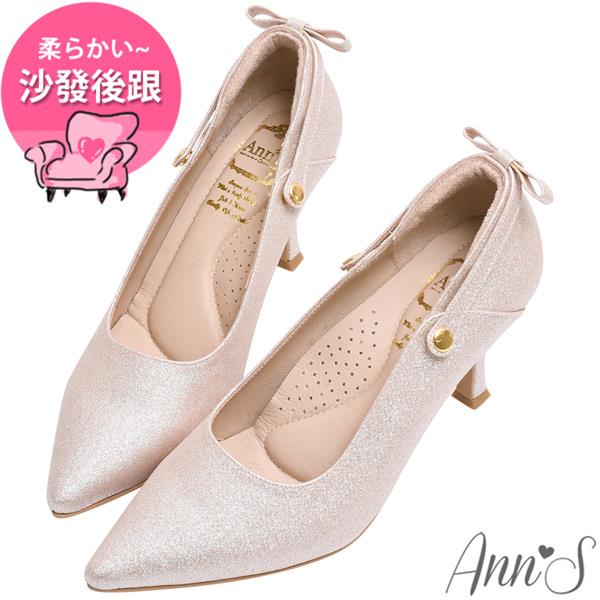 Ann’S美貌與實力-可三穿小蝴蝶結尖頭細跟鞋8.5cm-金