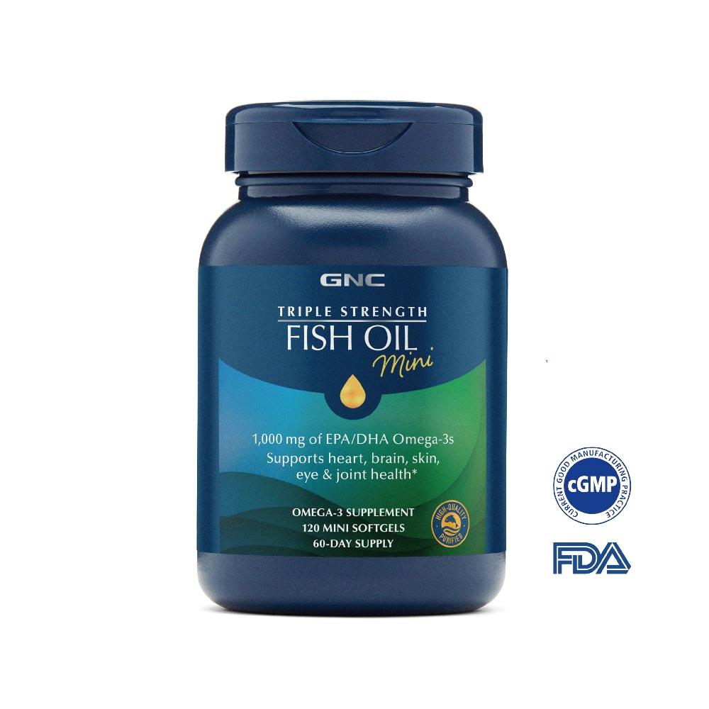 93%超高濃度 Omega 3 三倍魚油迷你軟膠囊(120粒/瓶)｜GNC Triple Strength Fish Oil Mini(120 Mini Softgels)