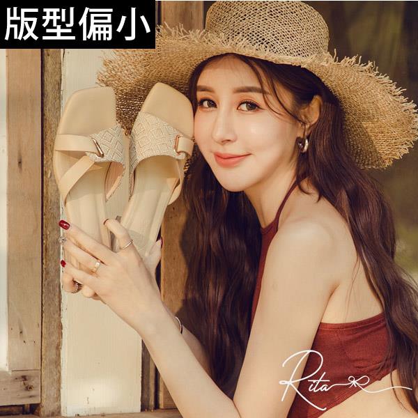 💐母親節限定專區最高7折💐ANNSTAR RITA聯名-波西米亞渡假平底涼鞋-奶茶杏(版型偏小)