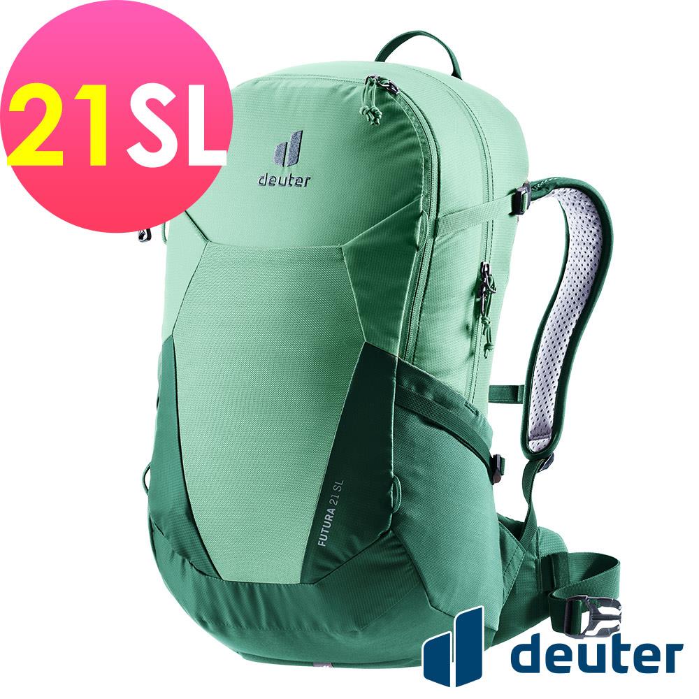 【deuter 德國】 FUTURA透氣網架背包21SL(3400021綠/女性窄肩款)