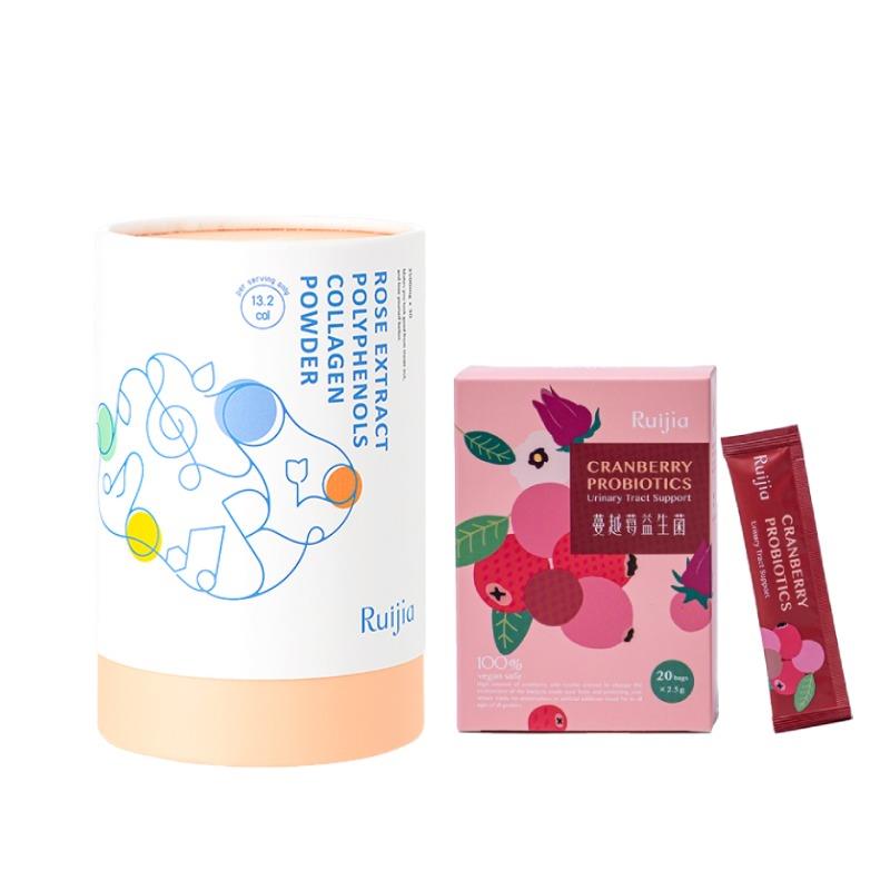 【Ruijia露奇亞】玫瑰萃取膠原蛋白粉30天份+蔓越莓益生菌20包