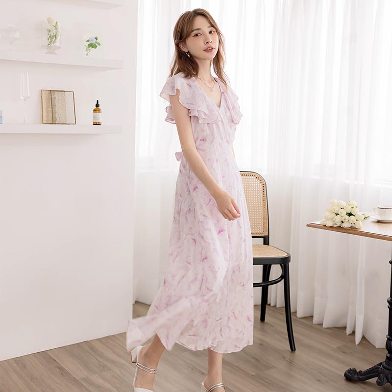【春夏新品】HS 粉紅佳人長洋裝 氣質粉