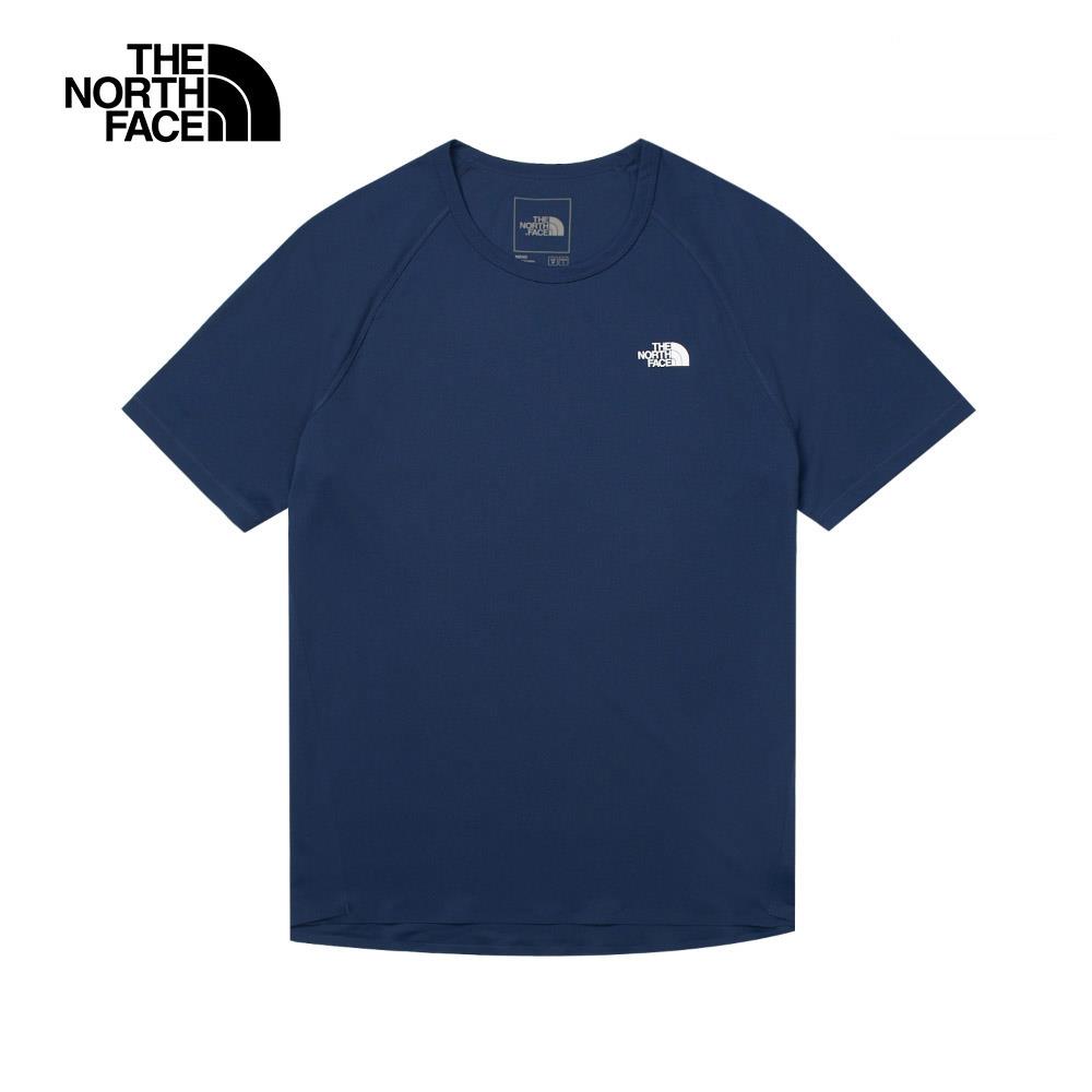 The North Face北面男款UPF藍色吸濕排汗涼感防曬短袖T恤｜87W78K2
