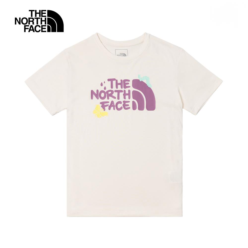 The North Face北面女款UPF米白色吸濕排汗防曬昆蟲趣味印花短袖T恤｜88H2QLI