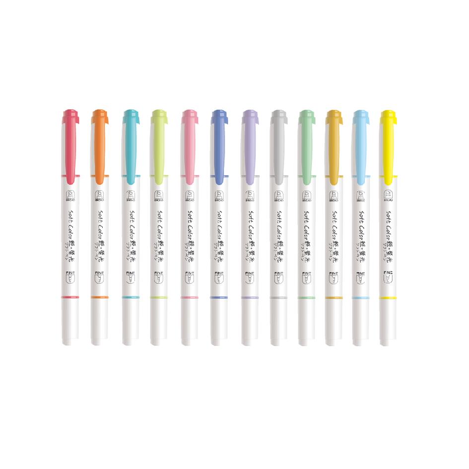 TEMPO節奏 H-1510雙頭螢光筆-紅/珊瑚粉/杏桃桔/灰/金黃/檸檬黃/藍/深藍/紫/灰藍/藍綠/綠色