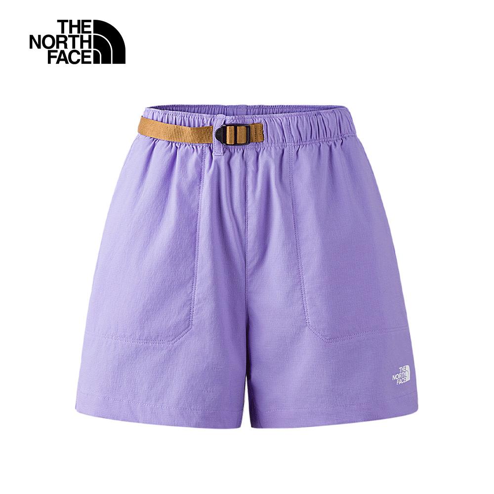 【零碼限定價】The North Face北面女款紫色防潑水附腰帶寬鬆短褲|81OOPJO