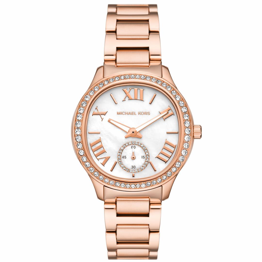 【活動價! 限時78折!】MK Michael Kors Sage 環鑽羅馬不鏽鋼腕錶/玫瑰金x珍珠母貝面 MK4806 公司貨保固 熱賣中!