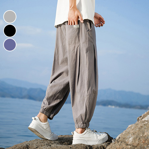 長褲 休閒寬鬆哈倫縮口褲 休閒 寬版 寬鬆 哈倫褲 束口褲 縮口褲 加大尺碼 台灣出貨【NZ5K8017】