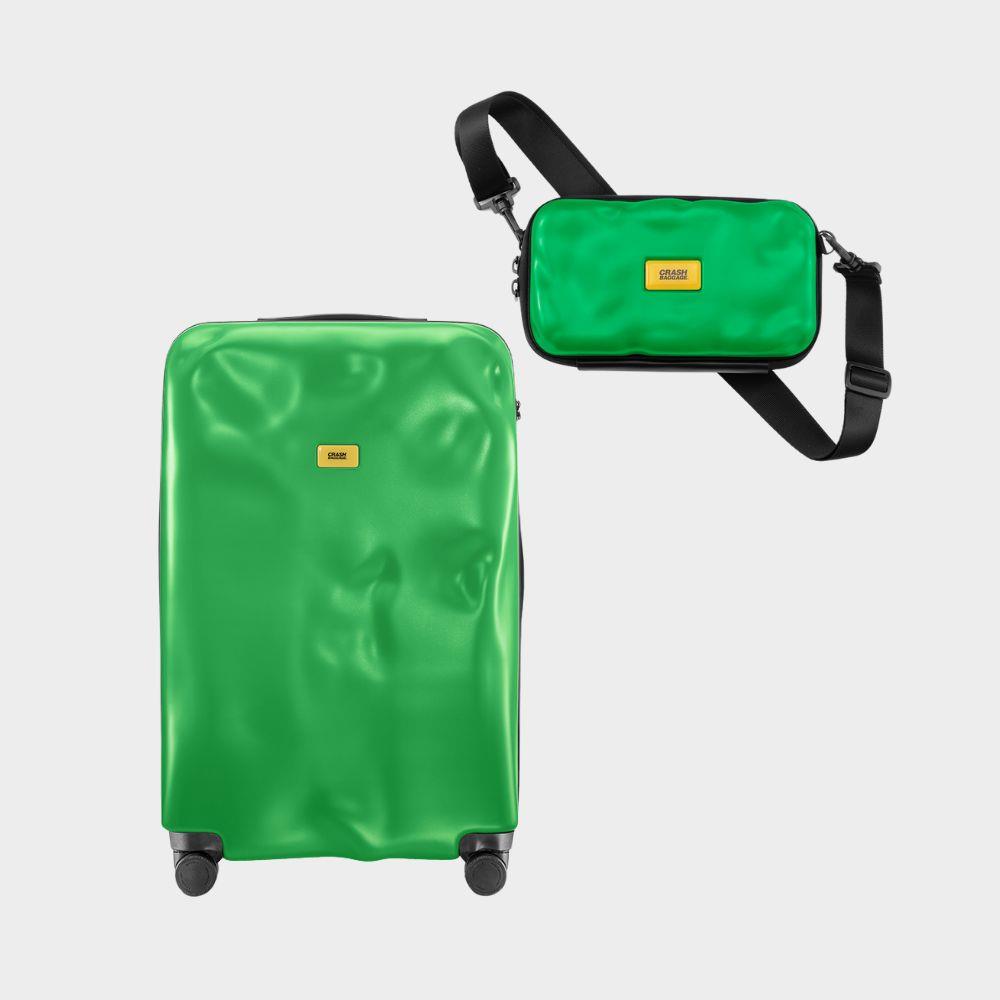 【Crash Baggage】 CRASH ICON 行李箱 26 吋 + MINI ICON 撞擊隨身包 (草綠)