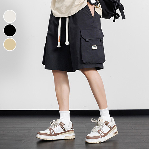 短褲 透氣涼爽休閒短褲 美潮 美式 街頭 寬鬆 寬版 涼爽 五分褲 加大尺碼 台灣出貨【NZ1WDK35】