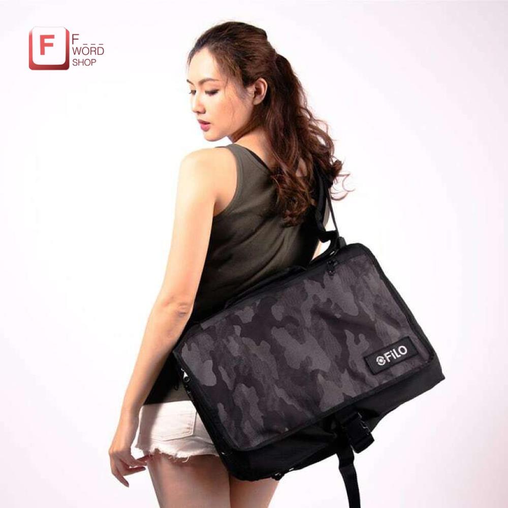 【FILO緋絡】騎行單肩郵差包 NYLON MESSENGER /兩色任選｜下蓋上捲式兩用袋口設計，防潑水處理內裡｜1682D高耐磨輕尼龍，輕巧便攜｜側背包、單肩包
