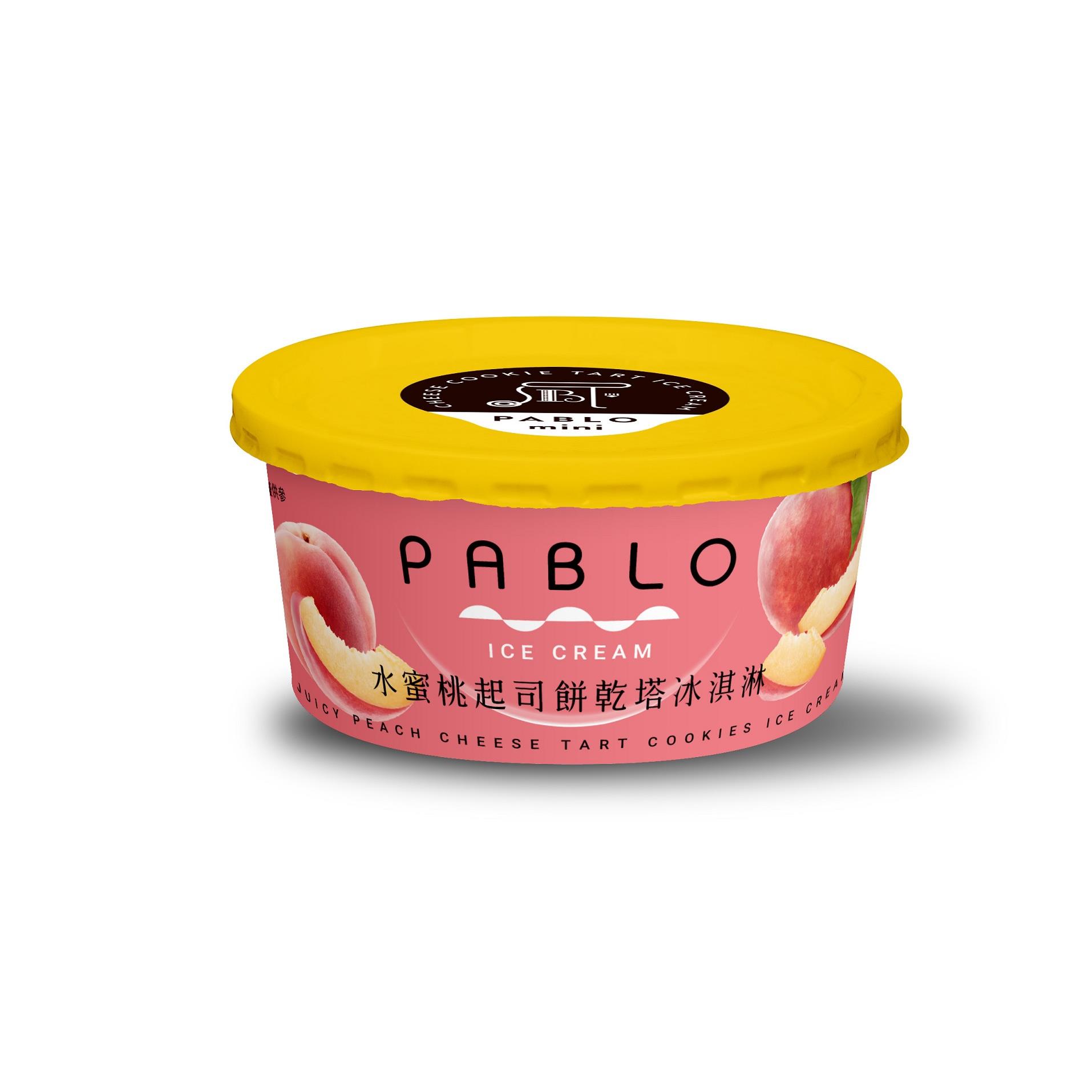 【冷凍店取－PABLO】水蜜桃起司塔餅乾冰淇淋6杯/組(85gx6杯/組)