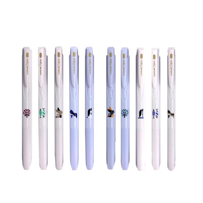 (限量)【無盒版】三菱 uni-ball one SINGO 自動鋼珠筆(0.5mm)動物拼接系列5入組-藍芯/黑芯