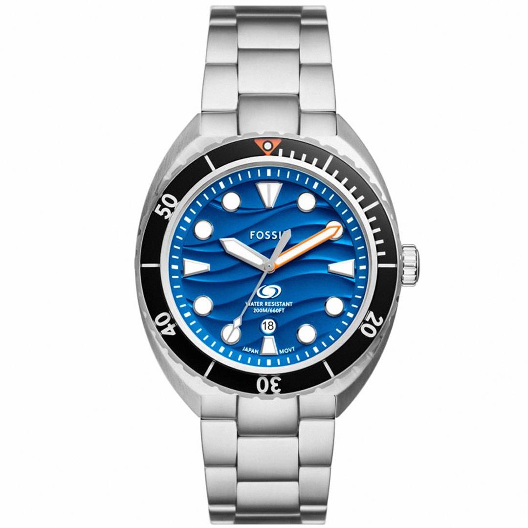 【活動價! 限時78折!】FOSSIL Breaker 蔚藍潛行不鏽鋼腕錶/銀x藍面 男錶 FS6064 公司貨保固 熱賣中!