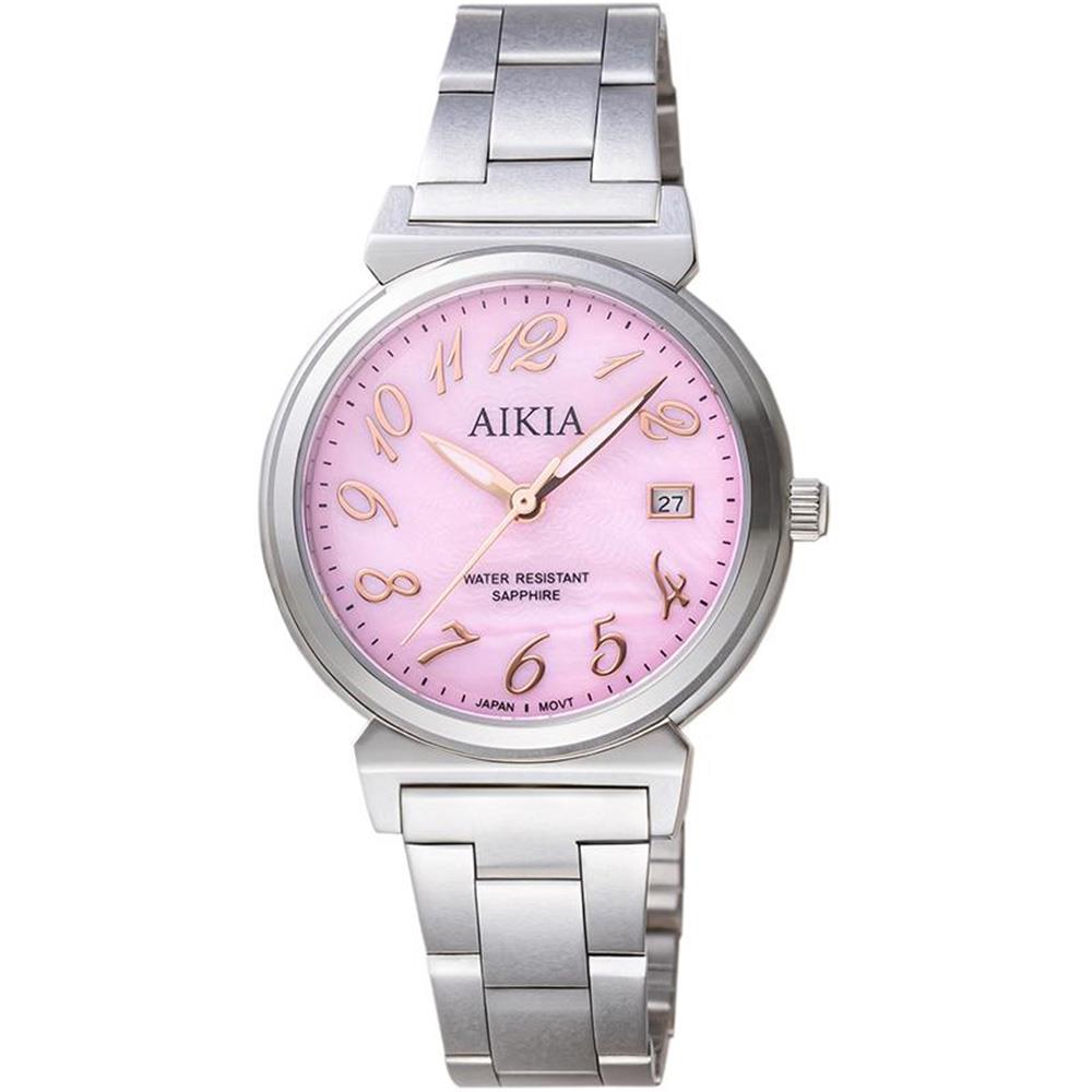 【AIKIA】優美線條女錶-粉紅面(AIKIA 台灣腕錶品牌簡約線條、精緻細節時尚米蘭錶帶)