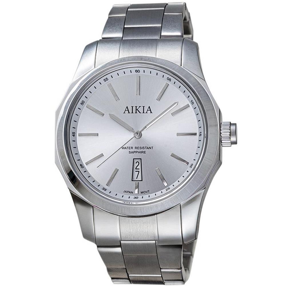 【AIKIA】個性多角形手錶-全銀(AIKIA 台灣腕錶品牌簡約線條、精緻細節時尚米蘭錶帶)