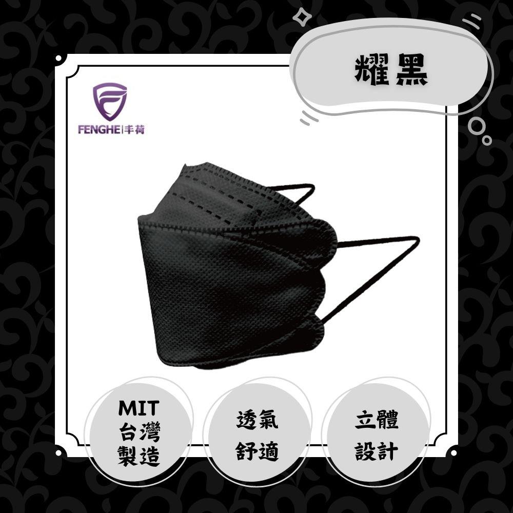 【丰荷】4D成人立體醫用口罩(耀黑)(25入/盒)