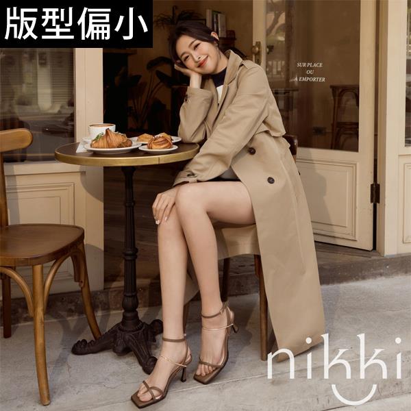 💐母親節限定專區最高7折💐ANNSTAR NIKKI聯名-美的儀式可拆鏈條套趾高跟涼鞋7.5cm-咖(版型偏小)