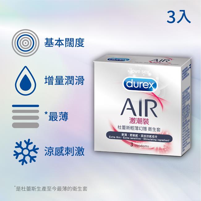 杜蕾斯AIR輕薄幻隱激潮裝衛生套3入
