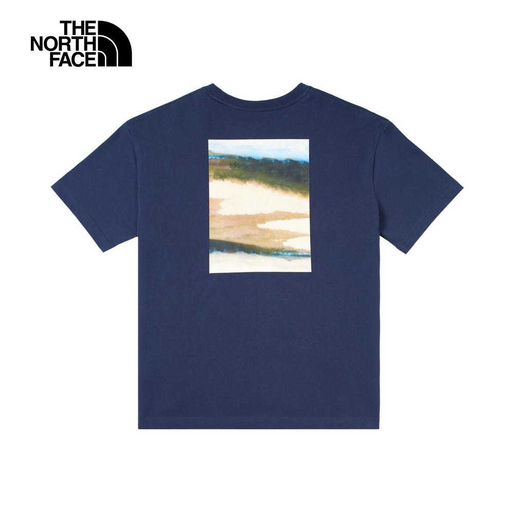 The North Face北面女款藍色水彩風景印花短袖T恤｜89W48K2